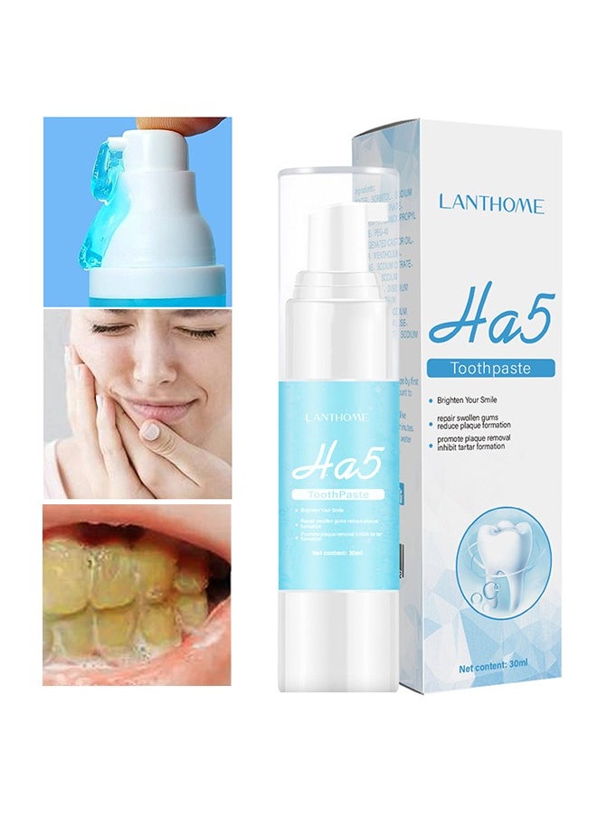 Ha5 Toothpaste，Teeth Whitening Toothpaste, HA5 Hyaluronic Acid Gum Foam Repair Toothpaste, Strong Stain Remover Toothpaste, Toothpaste for Sensitive Teeth, Repair Teeth and Improve Oral Hygiene (Blue-Repair)