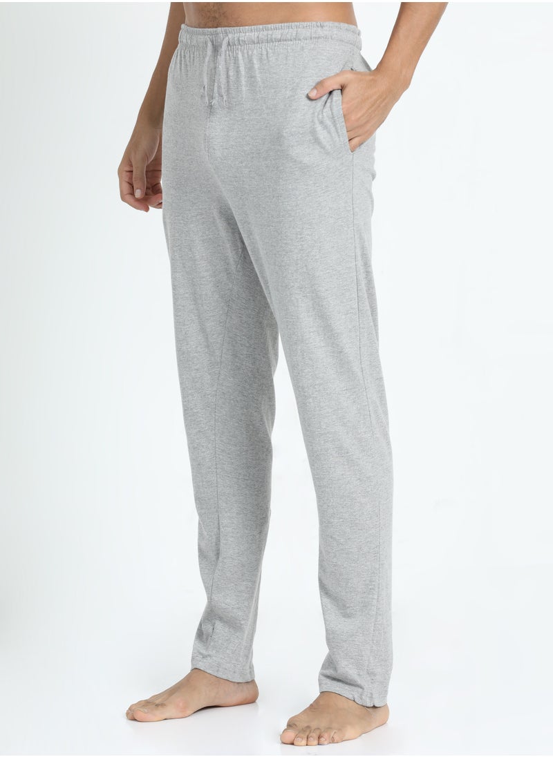 Men's Cotton Pyjama Sets with Round Neck T-shirt in Blue and Grey long pants