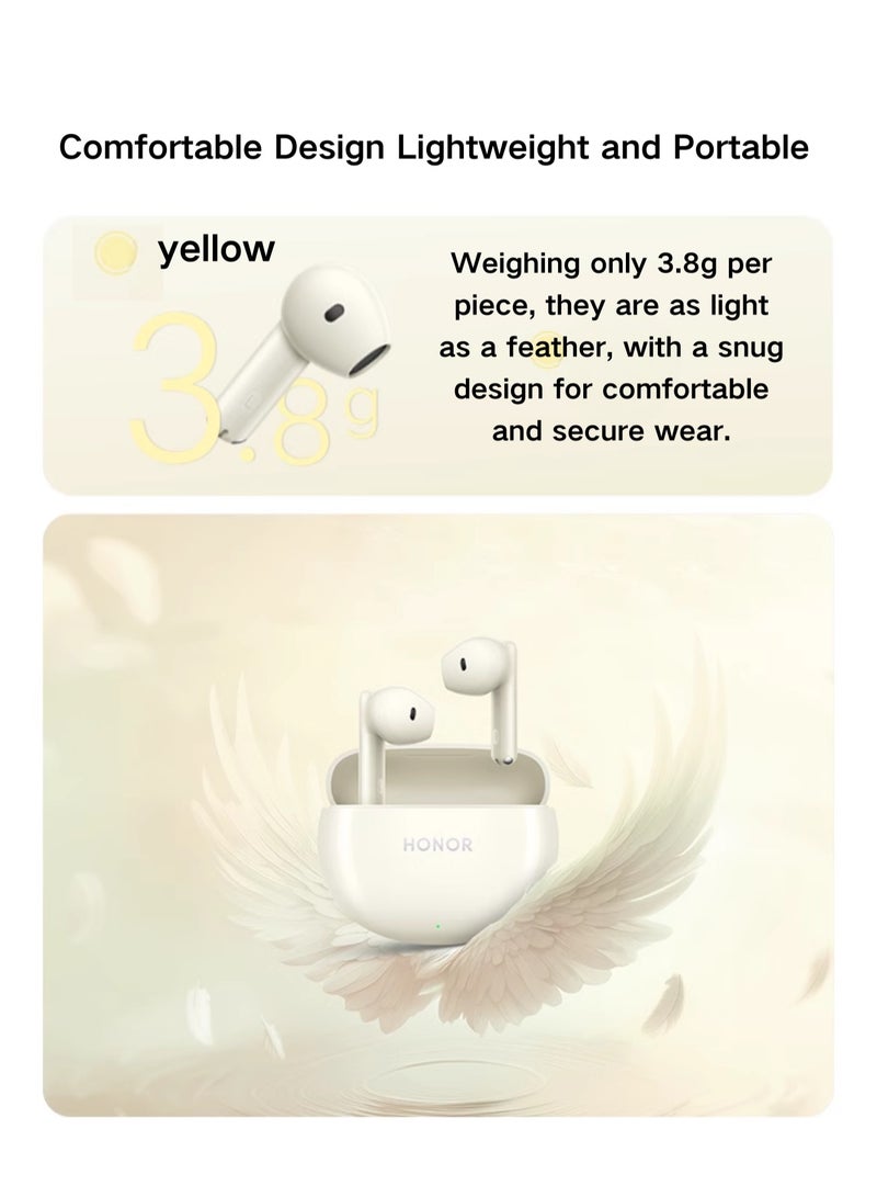 Earbuds X8 - 40 Hours Battery Life, Fast Charge, 10mm Drivers, AI Noise Reduction, IP54, Bluetooth 5.3 - Ultimate Wireless Earphones Experience Yellow