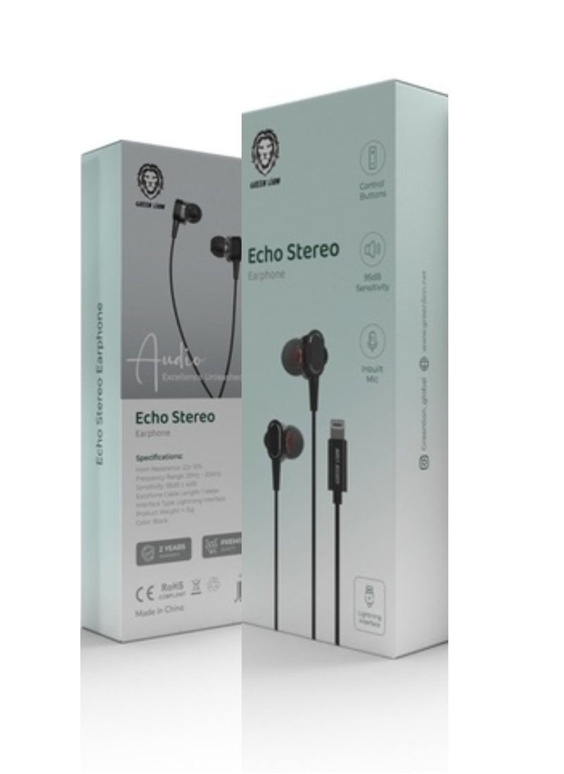 Echo Stereo Earphone with Lightning Interface - Black