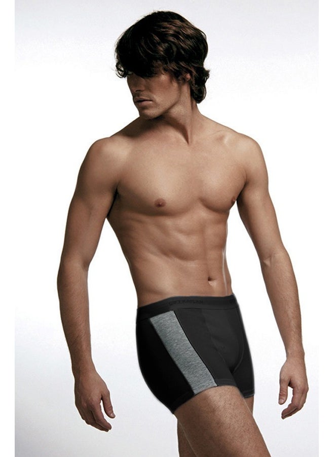 Double Tiger Men's Elastane Piping Black Boxer 0850
