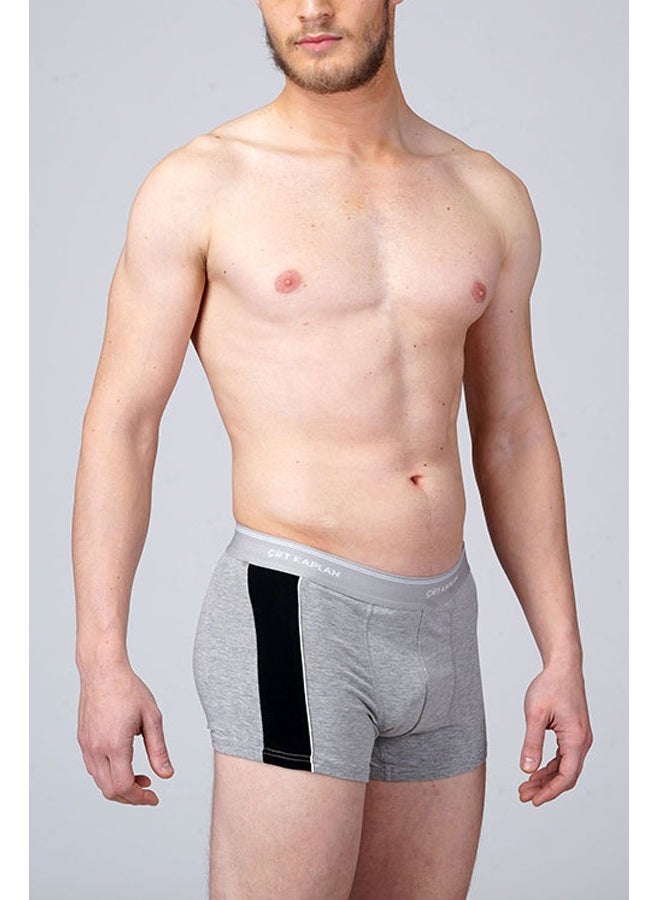 Double Tiger Men's Elastane Biased Gray Melange Boxer 0850