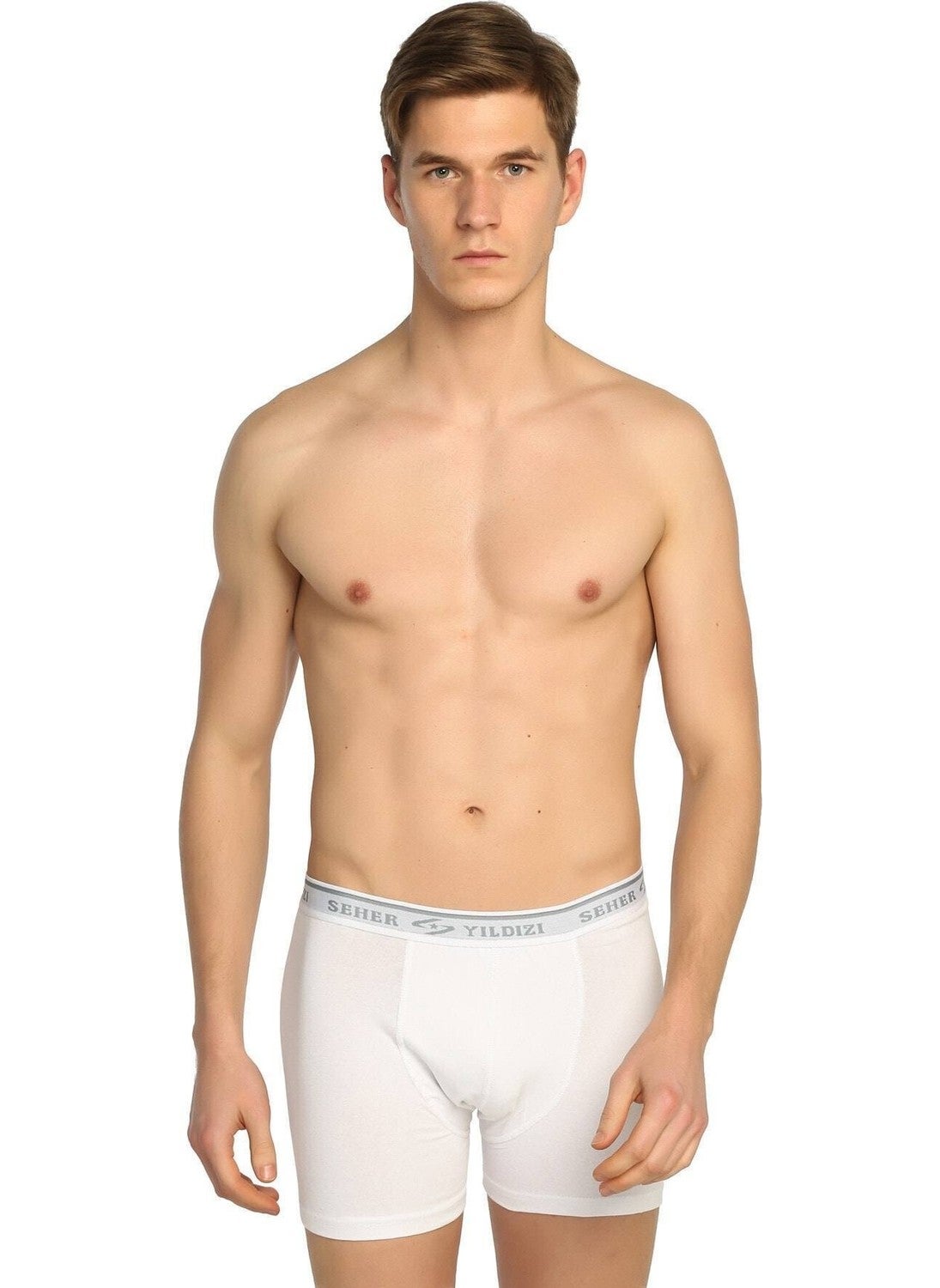 Men White 6 Pack Lycra Boxer