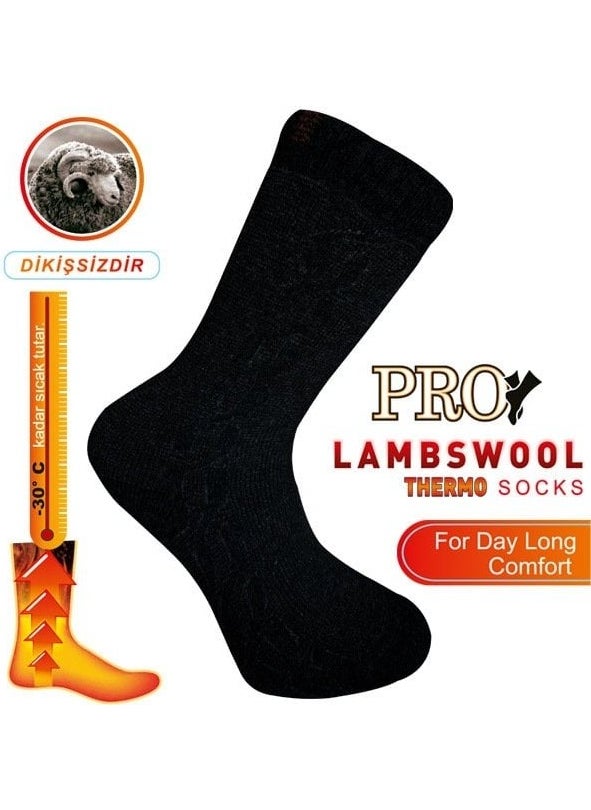 Pro Socks Lapon Terry Lambswool Men's Socks Black 41-44 (13902)