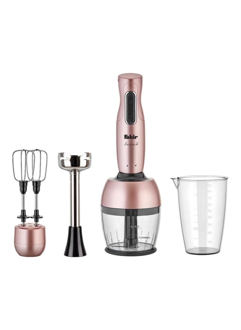 Fakir Lucca Q Blender Set - Rosie, 4-in-1 Hand Blender with 1000W Power, Chopper, Whisk & Measuring Jug