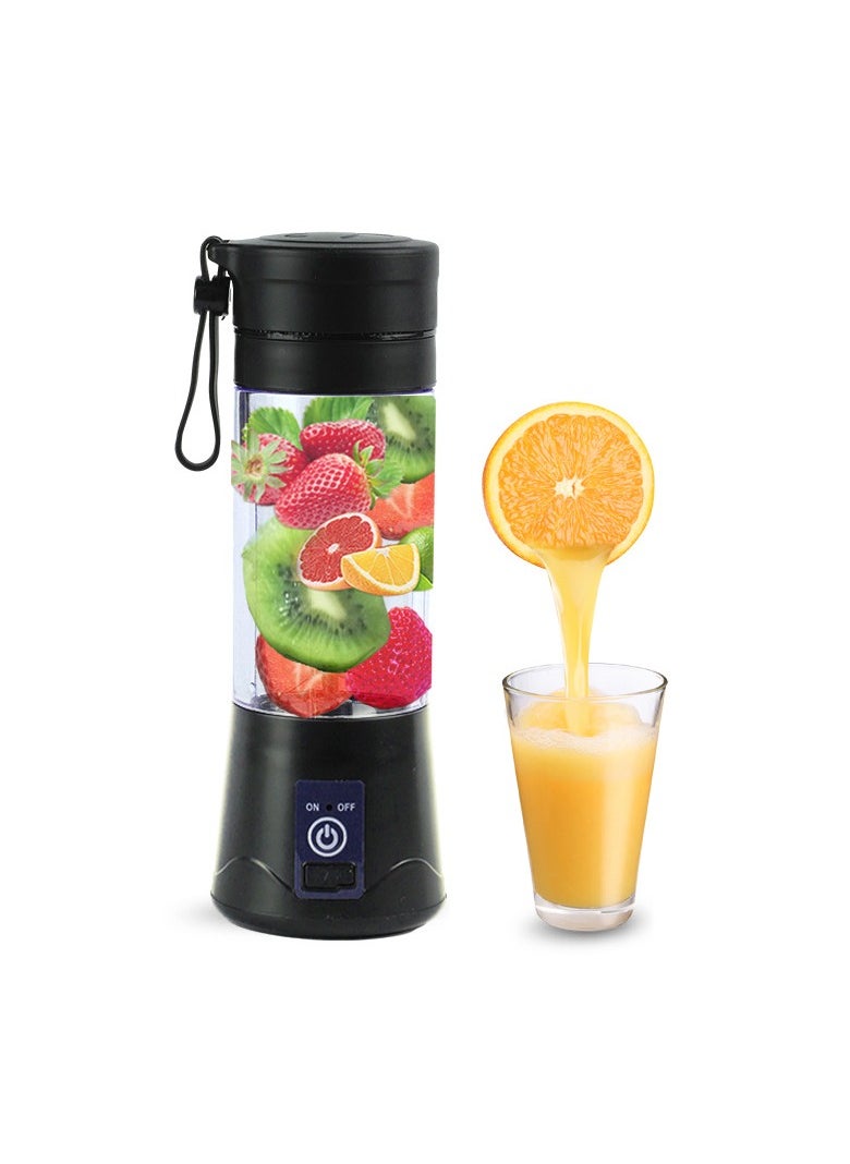 Portable Blender Smoothie Maker Mini Blender 380ML Multifunction Juicer Cup USB Rechargeable 6 Blades Stainless Steel Personal Blender Easy Clean BPA Free,Used For Fruit Vegetable