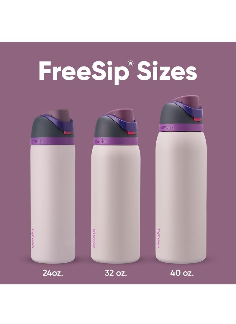 FreeSip Insulated Stainless Steel Water Bottle with Straw for Sports, Travel, and School BPA-Free Sports Water Bottle, 24 oz