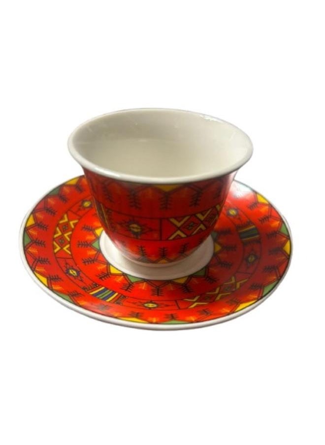 Arabic Style 12-piece Glass Coffee Set Cawa Cup and Glass Tea Cup