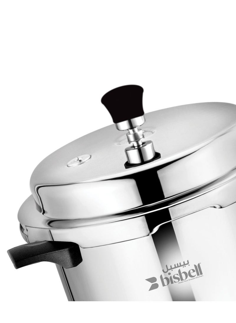 Bisbell 3Ltr Pressure Cooker|Stainless Steel Induction Compatible Cooker|4.5 mm Thick Alpha Base|Sturdy Handles| BB2096