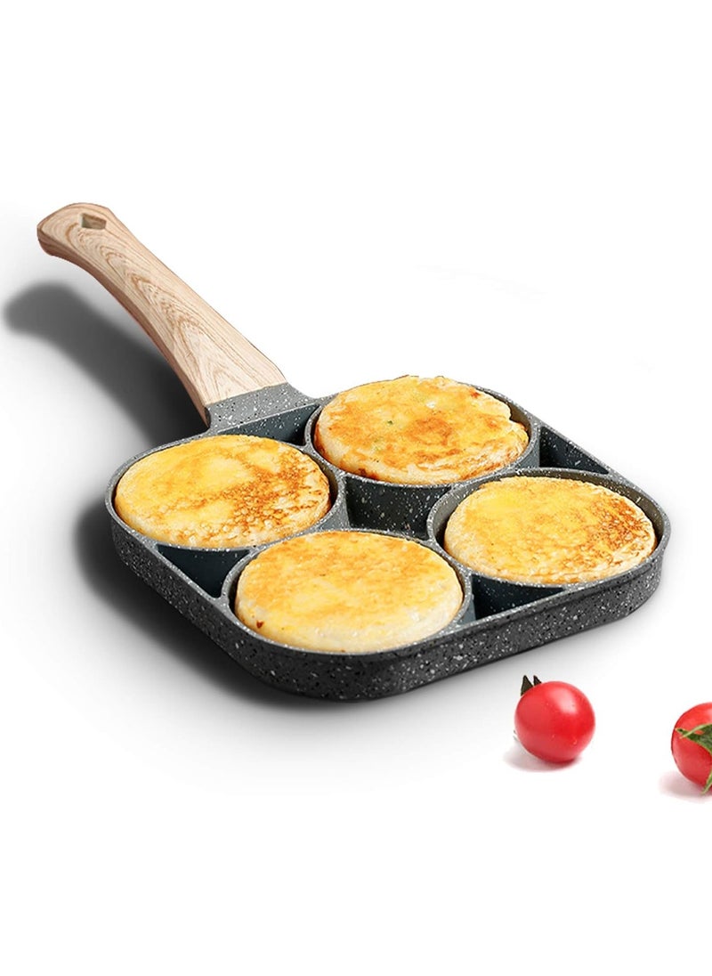 Four-cup egg pan, medical stone non-stick frying pan, compatible with all heat sources (3-inch eggs)