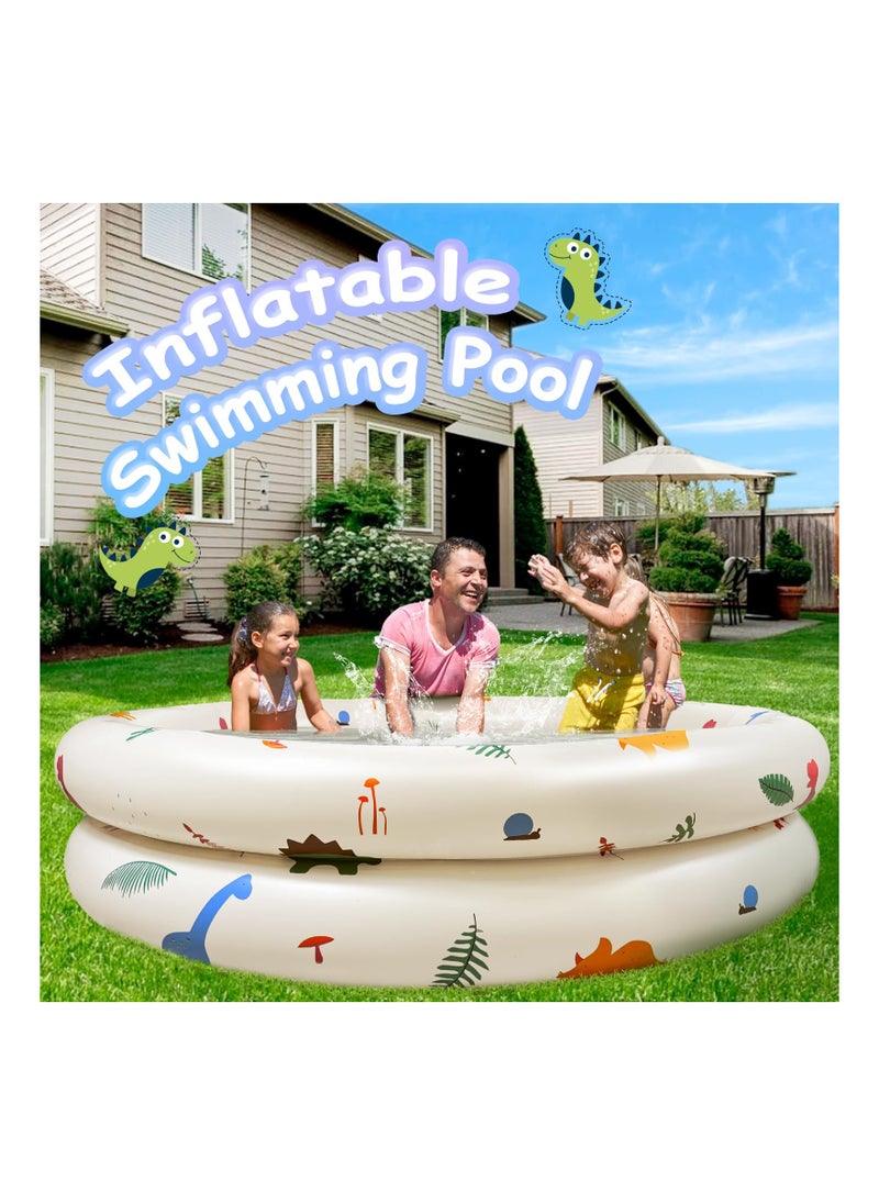 Inflatable Kiddie Pool, Round Bath Pool Pool Inflatable Swimming Pool, Small Inflatable Swimming Pool For Outdoor Garden Supplies, 120cm Portable Family Garden Summer Water Swimming Pools