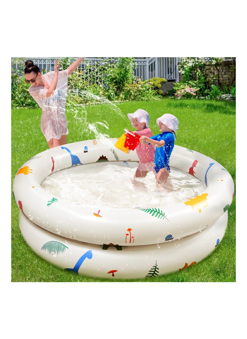 Inflatable Kiddie Pool, Round Bath Pool Pool Inflatable Swimming Pool, Small Inflatable Swimming Pool For Outdoor Garden Supplies, 120cm Portable Family Garden Summer Water Swimming Pools