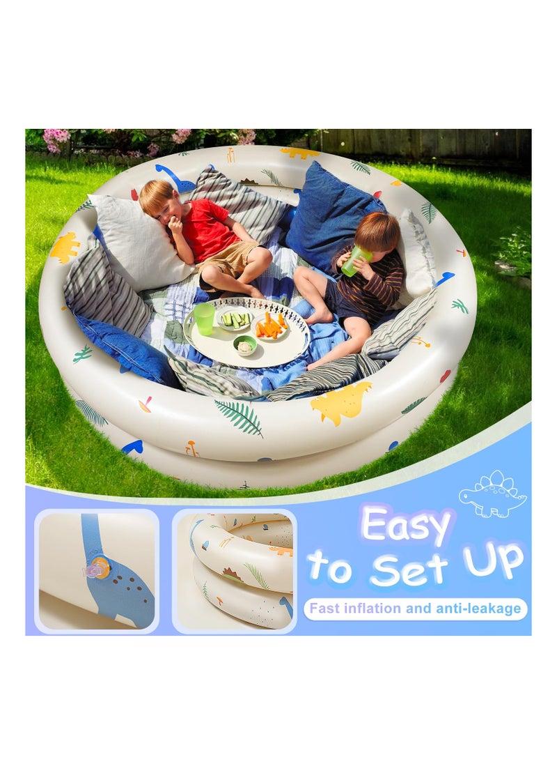 Inflatable Kiddie Pool, Round Bath Pool Pool Inflatable Swimming Pool, Small Inflatable Swimming Pool For Outdoor Garden Supplies, 120cm Portable Family Garden Summer Water Swimming Pools