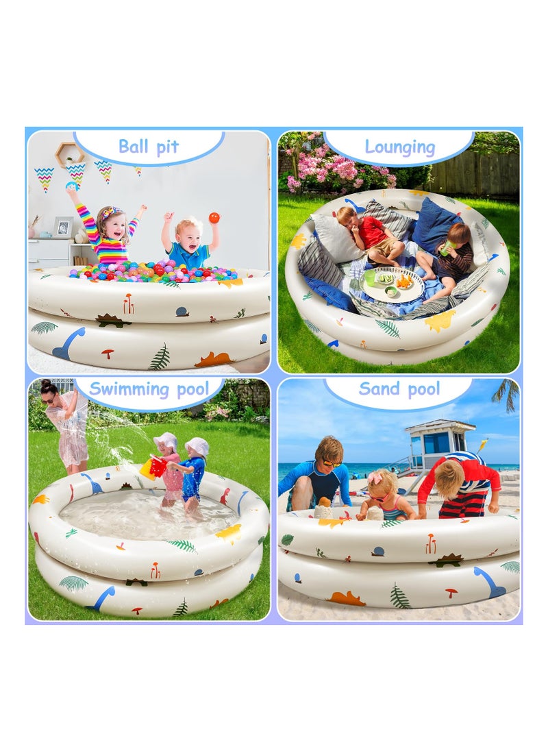 Inflatable Kiddie Pool, Round Bath Pool Pool Inflatable Swimming Pool, Small Inflatable Swimming Pool For Outdoor Garden Supplies, 120cm Portable Family Garden Summer Water Swimming Pools