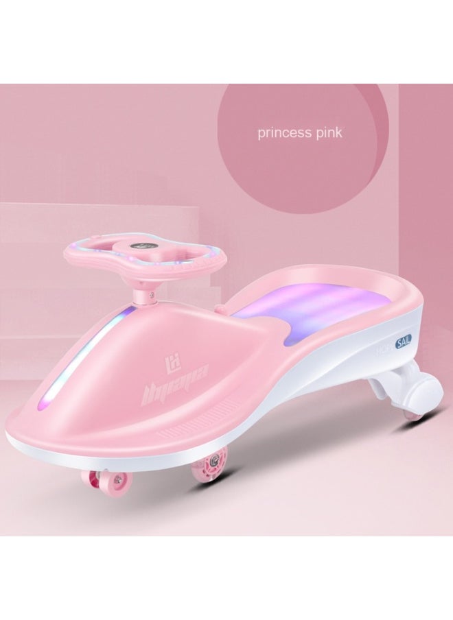 Magic Swing Cars for Kids, Twister Magic Ride on Kids Car with LED Wheels, Kids Push Ride on Car With Lighted Seat, Strongest and Smoothest Twister Magic Ride Car for Kids With Music, Pink.