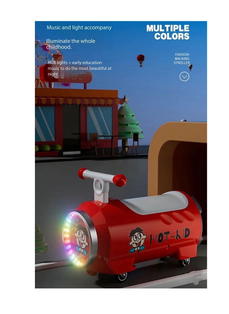 Ride on Toys for Kids,Beverage Can Shaped Ride On Swing Car,,Twist Car with Music and Light,Silent and Anti-Rollover,Ideal Car Toys for Kids and Toddler（red）