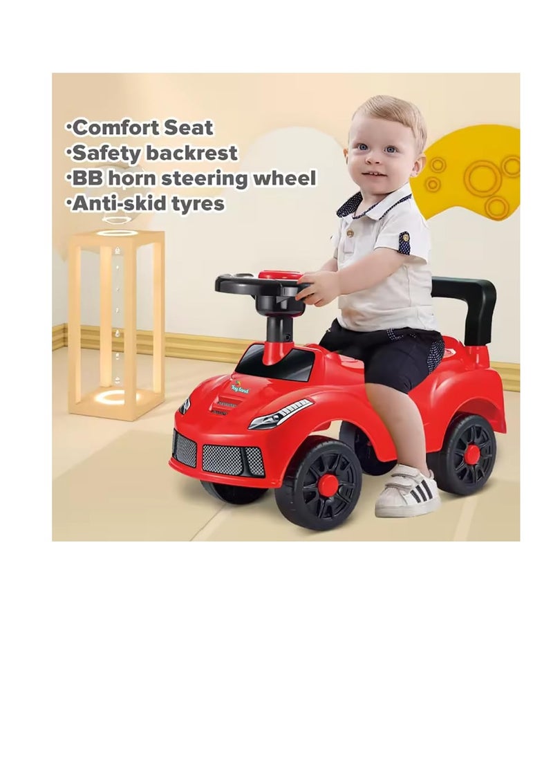 Kids Ride-On Push Car, Foot to Floor Ride on Push Car for Toddlers with Saftey Backest (Red)