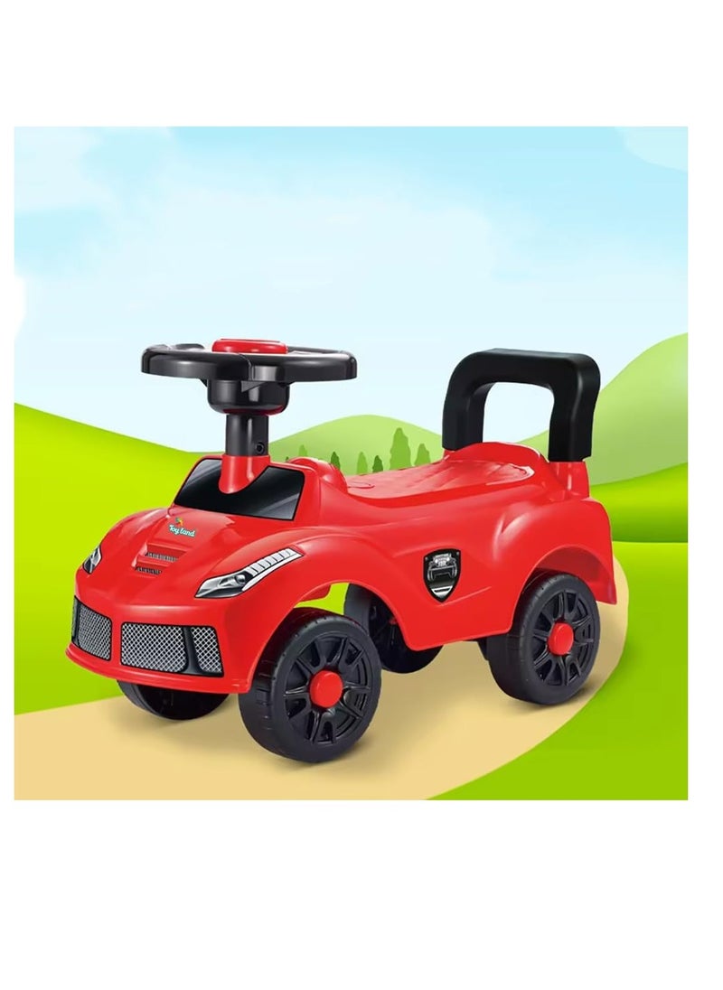 Kids Ride-On Push Car, Foot to Floor Ride on Push Car for Toddlers with Saftey Backest (Red)