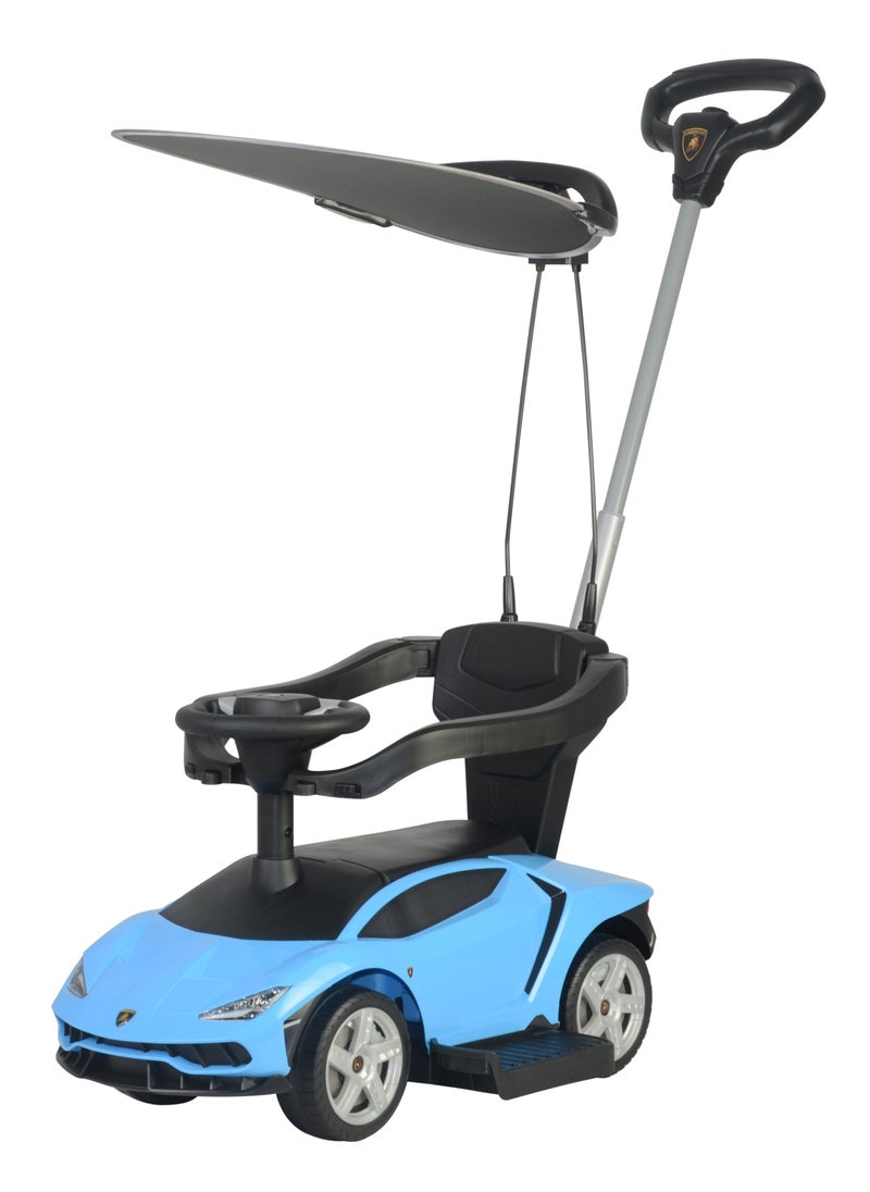 Lamborghini LB 3726HC Push Car with Handle and Canopy - Blue