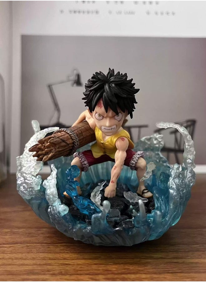 One piece Decisive battle scene Luffy Action Figure Decorative Resin Sculpture Home Decor Statue, Art Figurine Home Ornament Decoration for Office, Living Room, Bedroom, Book Shelf, TV Cabinet, Desktop