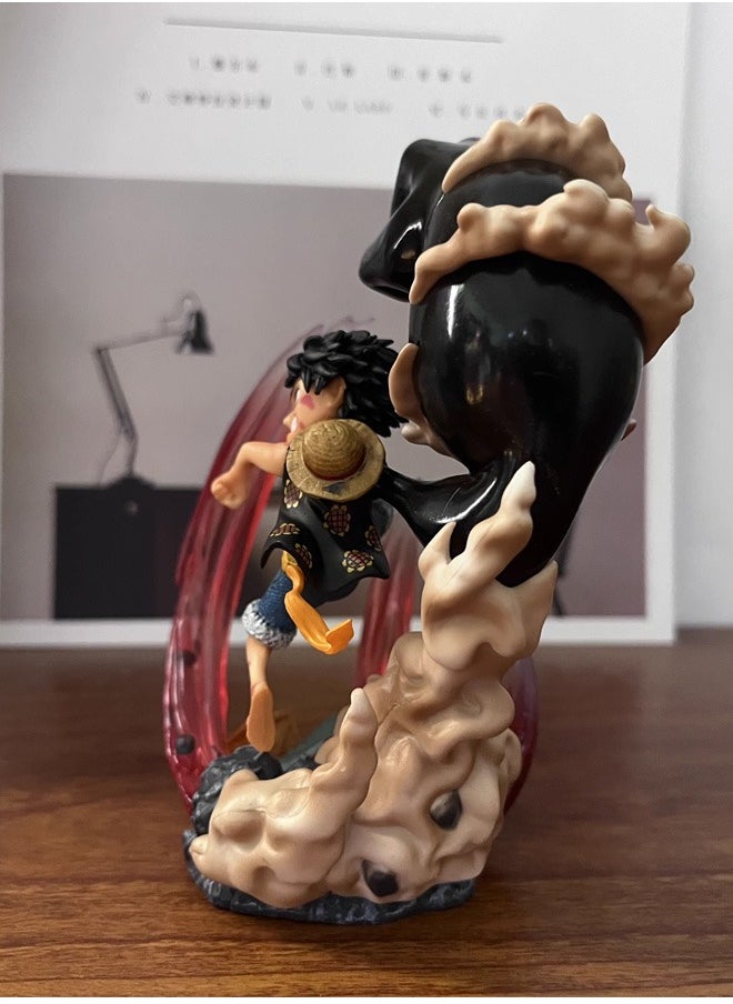 One piece Big Fist Luffy Action Figure Decorative Resin Sculpture Home Decor Statue, Art Figurine Home Ornament Decoration for Office, Living Room, Bedroom, Book Shelf, TV Cabinet, Desktop