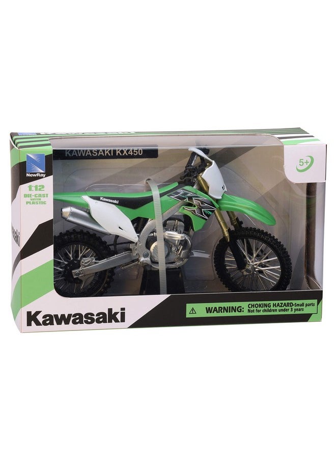 New-Ray Kawasaki KX 450F Green 1/12 Diecast Motorcycle