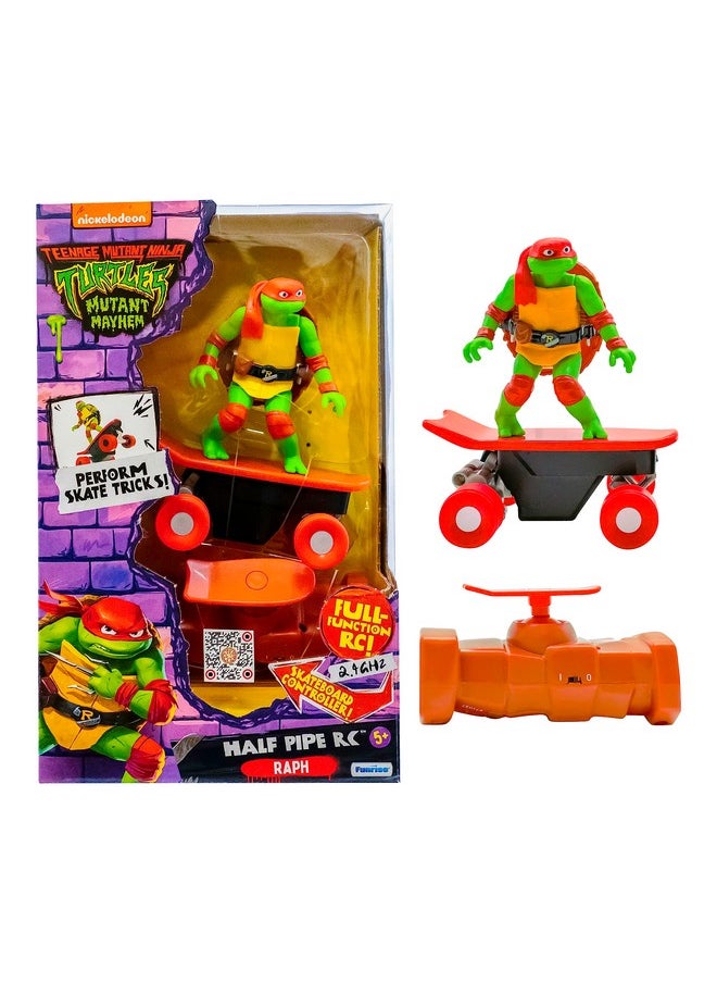 Teenage Mutant Ninja Turtles Raphael Half Pipe RC Vehicle Movie Edition Ages 5+ - Skate + Performs Tricks - 2.4GHz RC Controller