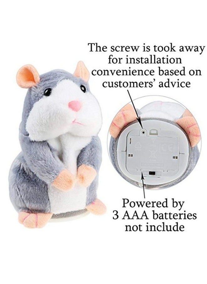 Plush Interactive Toys Pro Talking Hamster Repeats What You Say Electronic Pet Chatimals Mouse Buddy For Boy And Girl, 5.7 X 3 Inches, Gray