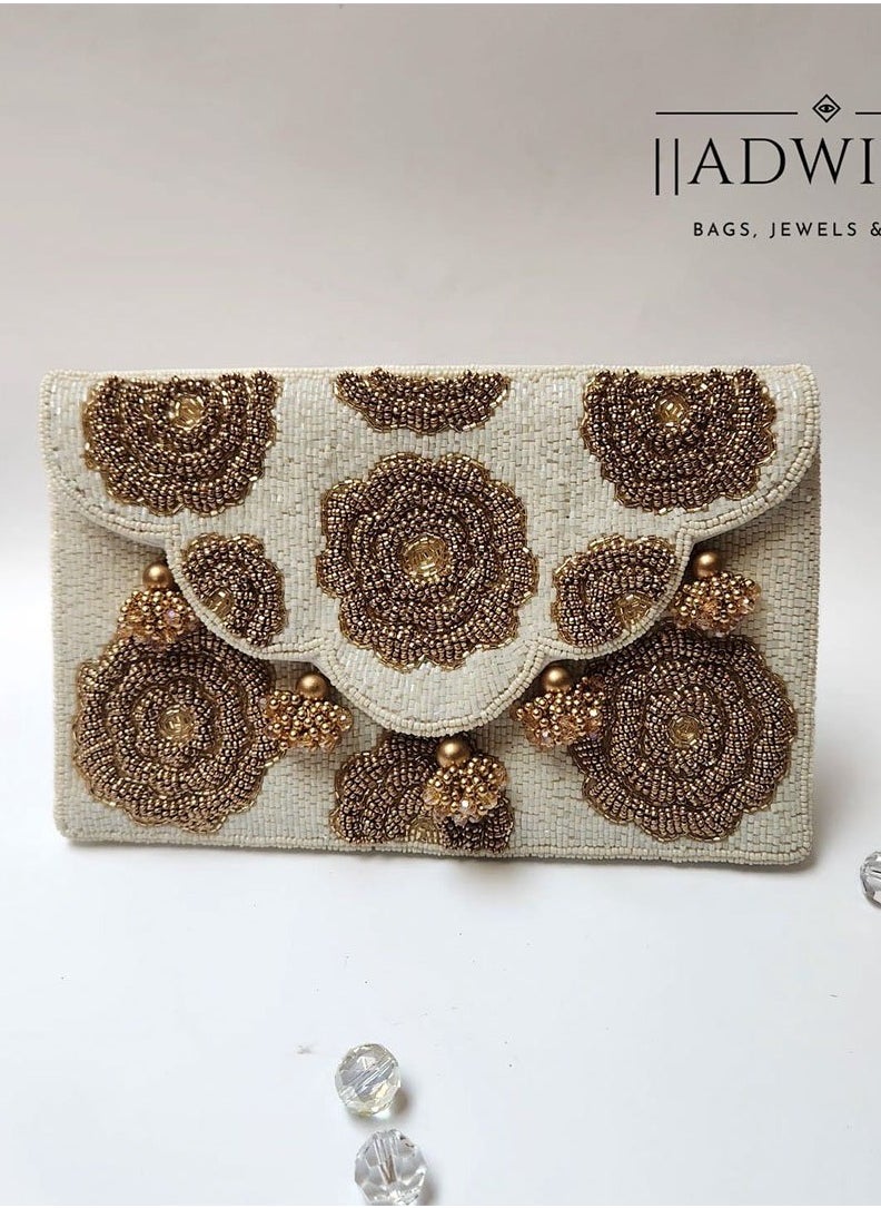 The Golden Floral Flap Bag