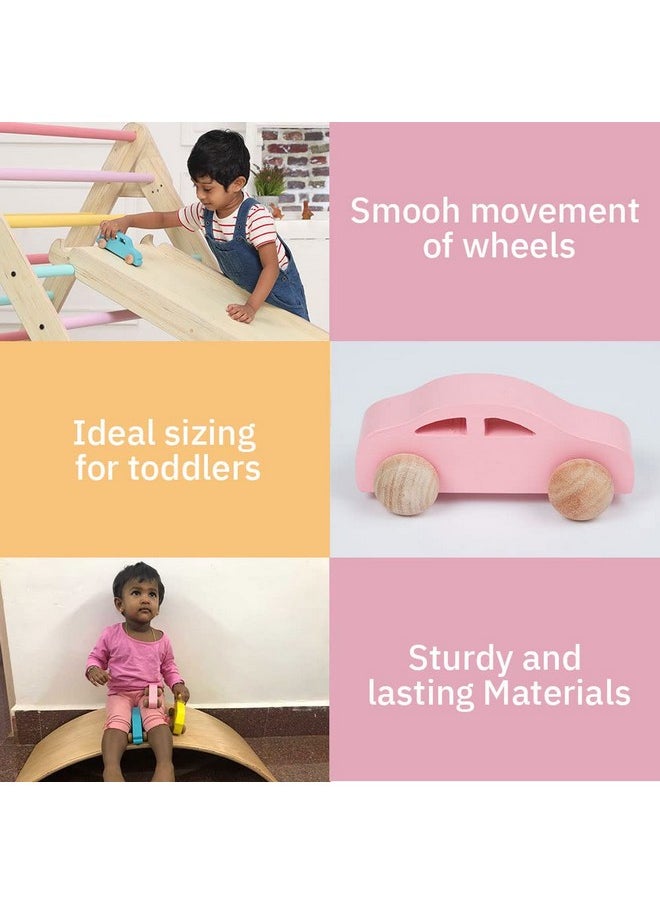 Ariro Wooden Car for Toddlers & Infants | Push Wooden Vehicle Toy with Smooth & Sturdy Wheels with Lasting Material for 6M+ Babies | for Girl & Boy | Helps in Grip Strength & Hand-Eye Coordination