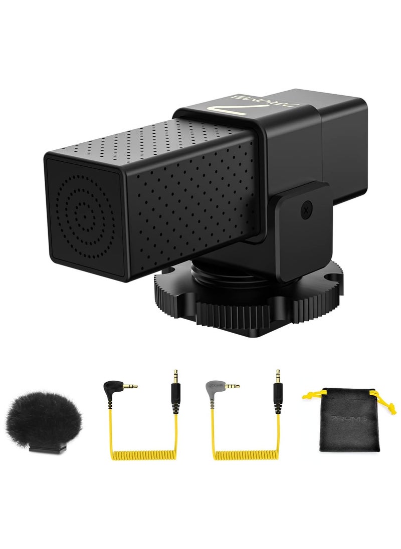 7Ryms Minbo Mini Full-Metal Camera Microphone with Shock Mount, Deadcat- Compact Shotgun Mic for DSLR Camera, iPhones, and Android Smartphones - Ideal for Vlogging, Interviews, and Video Recording