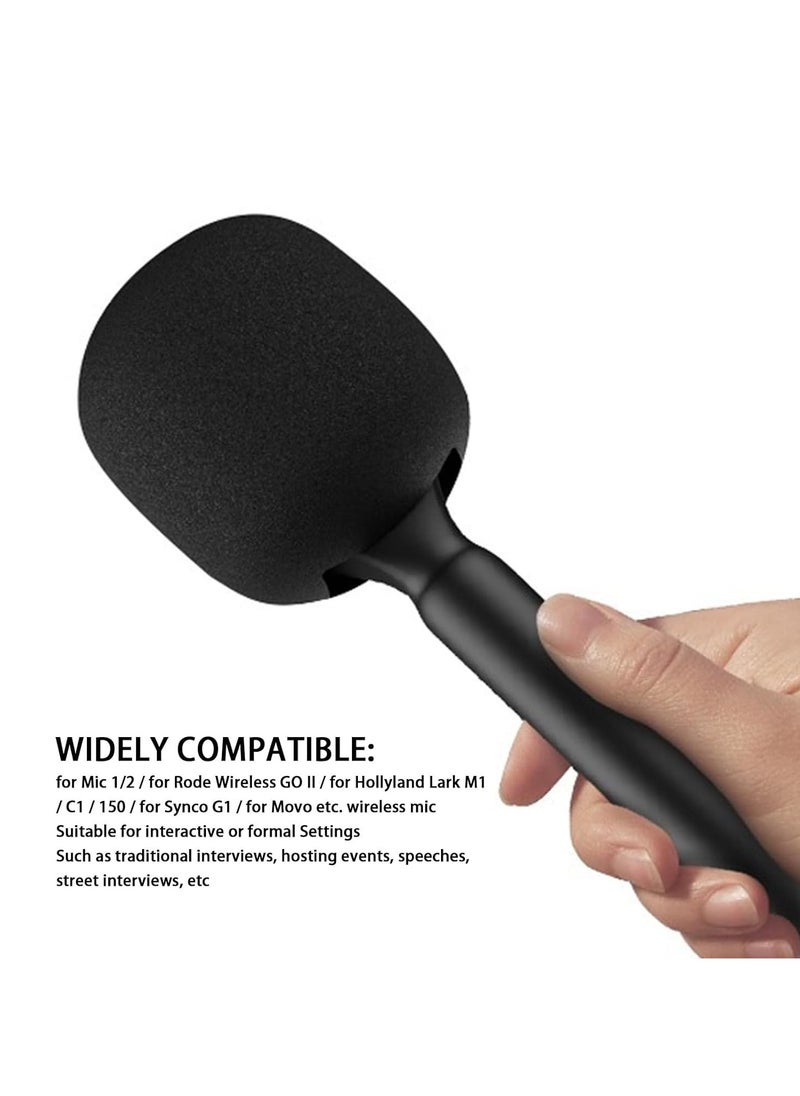 Interview Microphone Handle, Mic Handheld Adaptor With Windshield Foams, for Mic 1/2, Wireless II, Hollyland Lark M1/C1/150, Synco G1 Wireless Microphone System