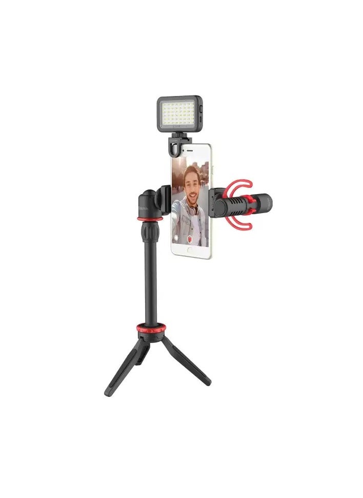 BOYA BY-VG350 Vlogger Kit Plus with BY-MM1+ Shotgun Microphone, LED Light