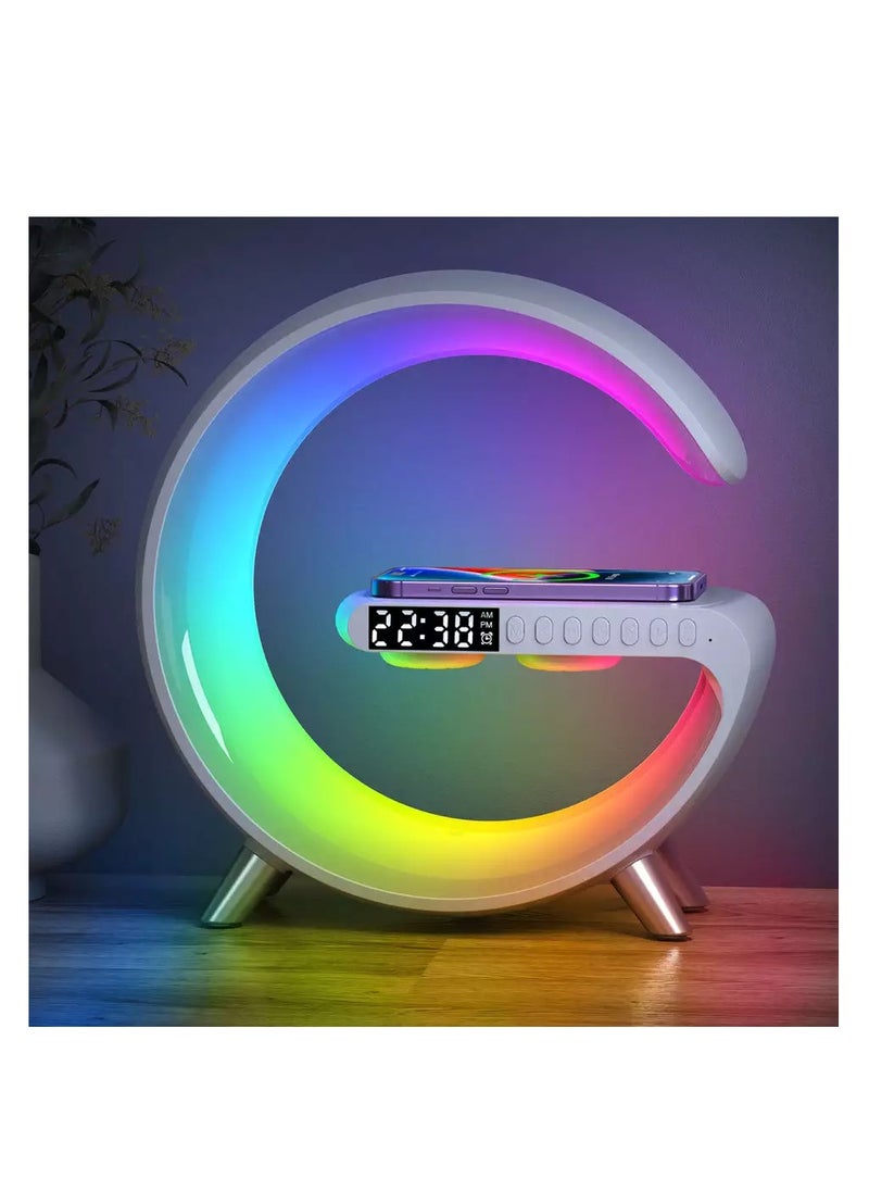 Intelligent Atmosphere Lamp Bluetooth Speaker Wireless Charger Alarm Clock