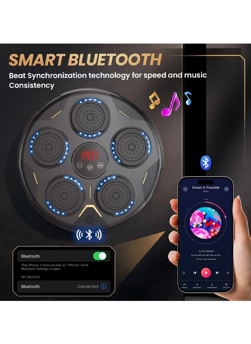 Music Boxing Machine | Wall-Mounted Smart Bluetooth Boxing Equipment | Boxing Music Workout Machine with Gloves | Interactive Punching Target for Home, Office & Gym