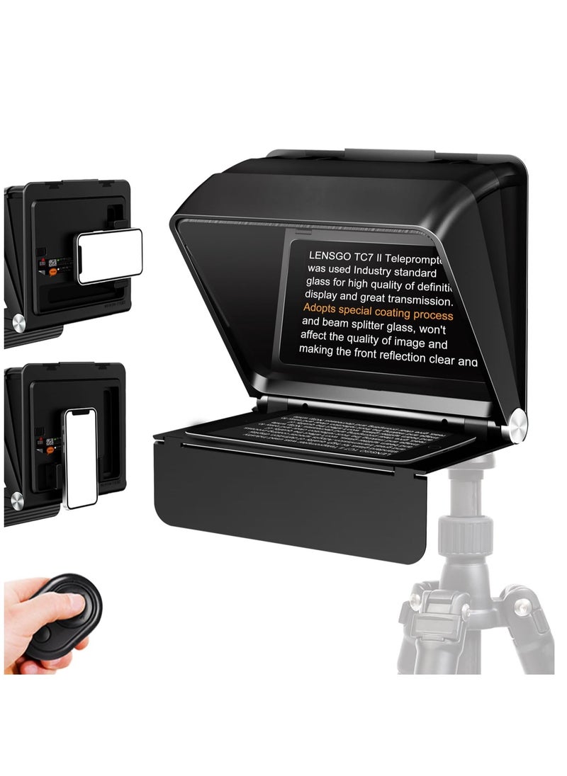 LENSGO Teleprompter for iPhone ipad Smartphone,7.9’’ Mini Portable Prompter with Remote Control,APP Compatible with iOS/Android for YouTube, Zoom, Twitch, Online Teaching,Vlogger,Live Streaming