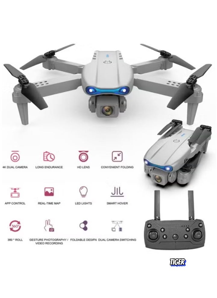 E99 PRO Drone with 4K HD Dual Camera, Foldable Design, and Automatic Obstacle Avoidance – Mini Helicopter for Aerial Photography, Smooth Flight, and Height Hold Functionality – Ideal for Beginners & Professionals – Perfect for Outdoor Adventures, UAE Delivery