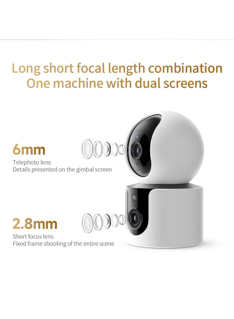 Smart Camera C500 Dual Lens Edition WiFi 6 Wireless 4 Million Pixels Security Protection Full Color Night Vision AI detection