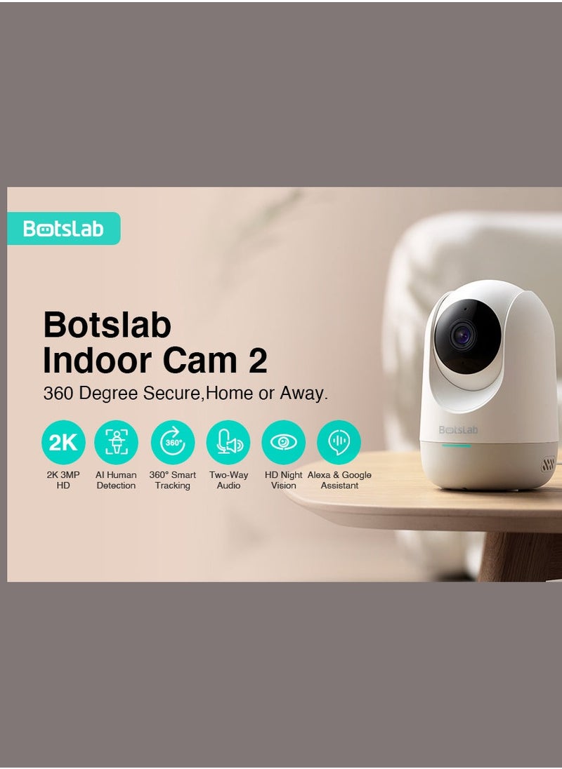 Botslab indoor cam2, 2K High Definition,360 Smart tracking