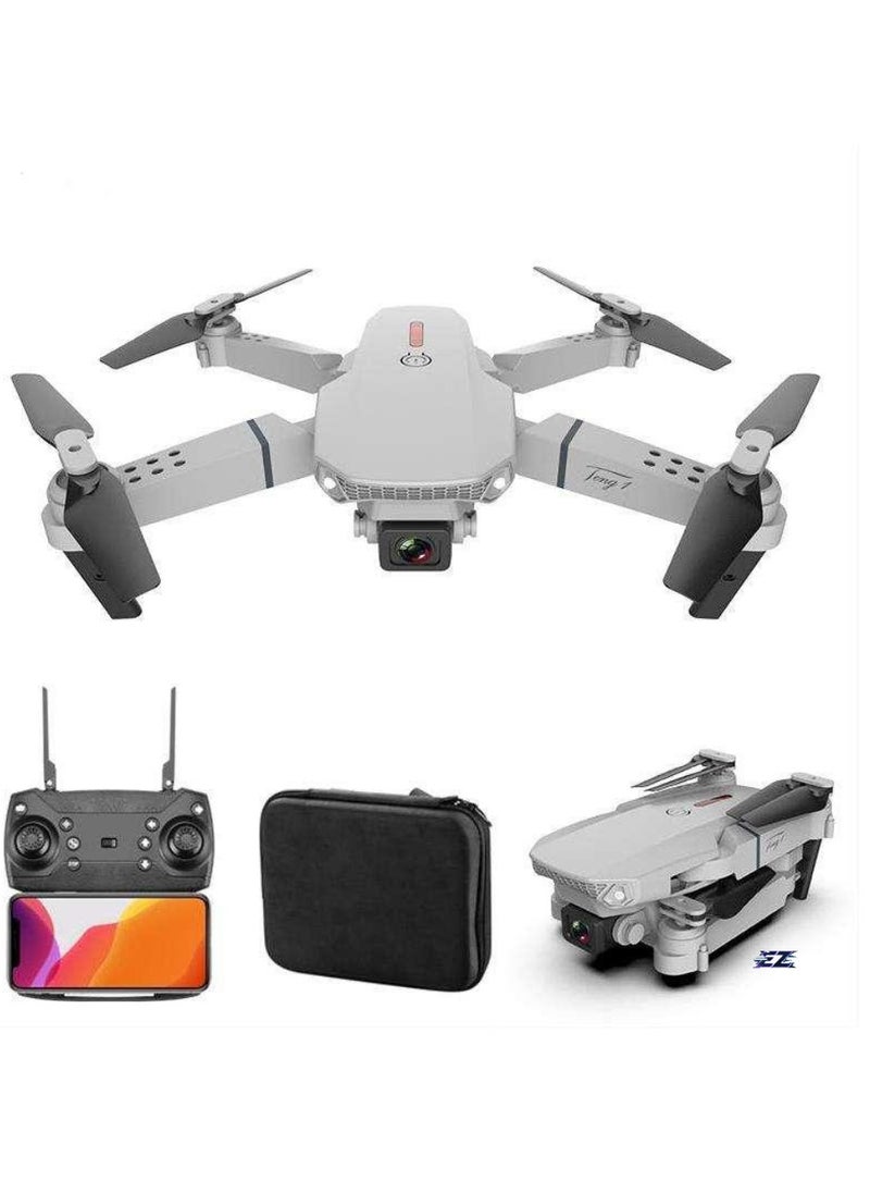 E88 Pro Drone with Dual 4K UHD Camera | FPV Foldable Remote Control Drone for Adults | 3D Flips, Altitude Hold, Gesture Control, One Key Takeoff/Landing, APP Control | Mini RC Drone with Carrying Case