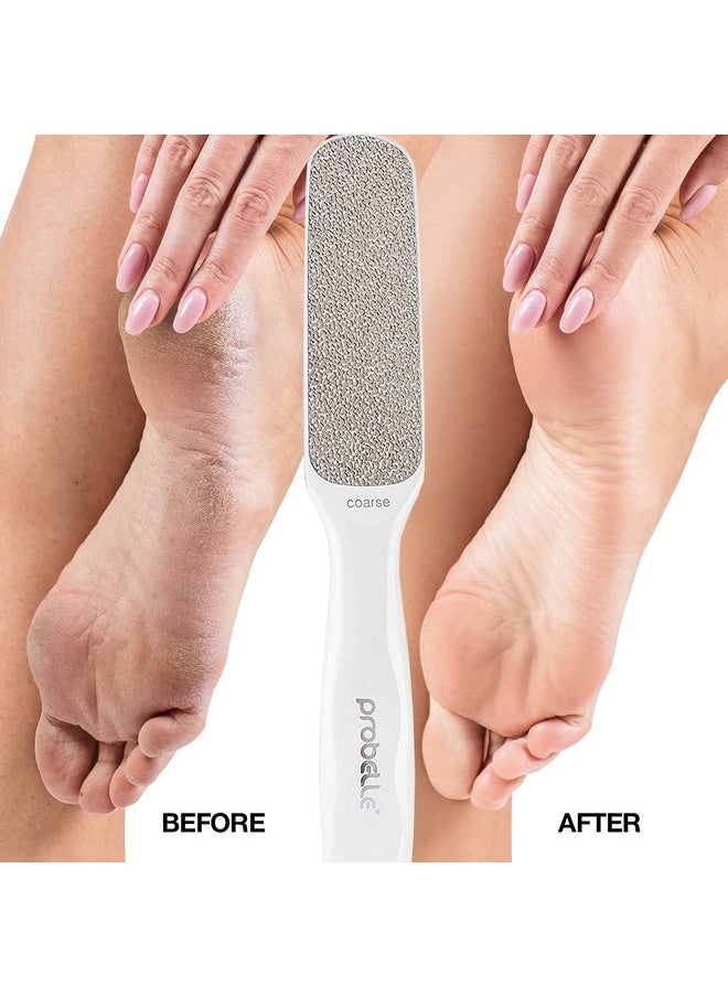 Probelle Double Sided Multidirectional Nickel Foot File Callus Remover - Immediately Reduces calluses and Corns to Powder for Instant Results, Safe Tool (White)