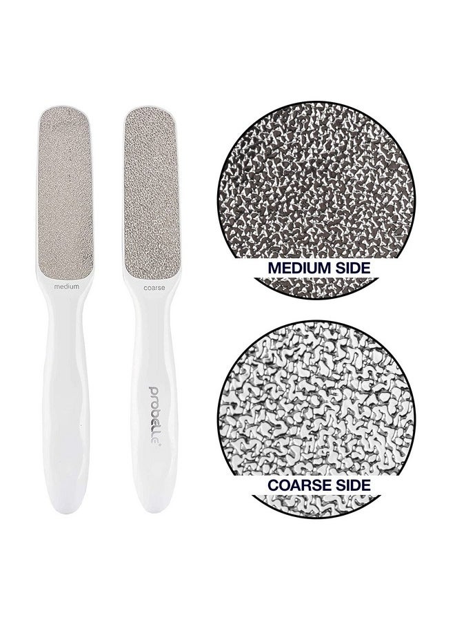 Probelle Double Sided Multidirectional Nickel Foot File Callus Remover - Immediately Reduces calluses and Corns to Powder for Instant Results, Safe Tool (White)