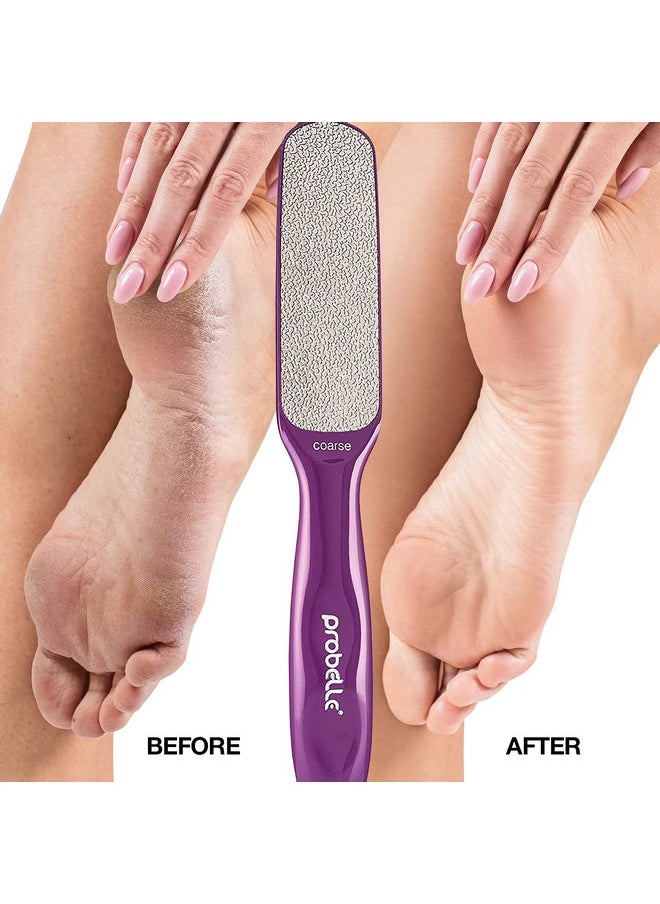 Probelle Double Sided Multidirectional Nickel Foot File Callus Remover - Immediately Reduces calluses and Corns to Powder for Instant Results, Safe Tool (Purple)