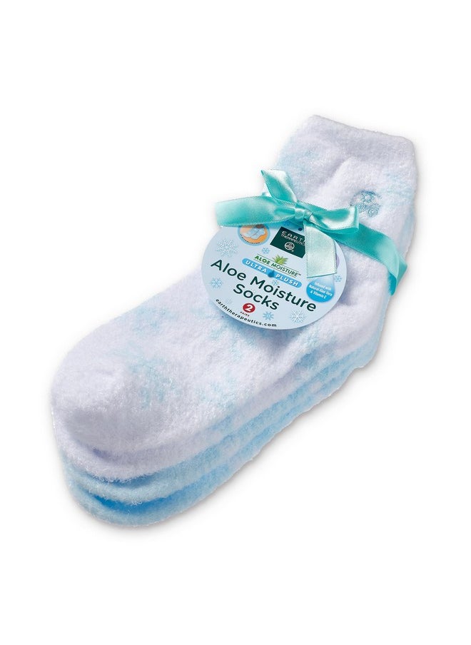Thera-Soft Aloe/Vitamin E Moisturizing Socks, Baby Blue/Snowflakes: 2 Pairs