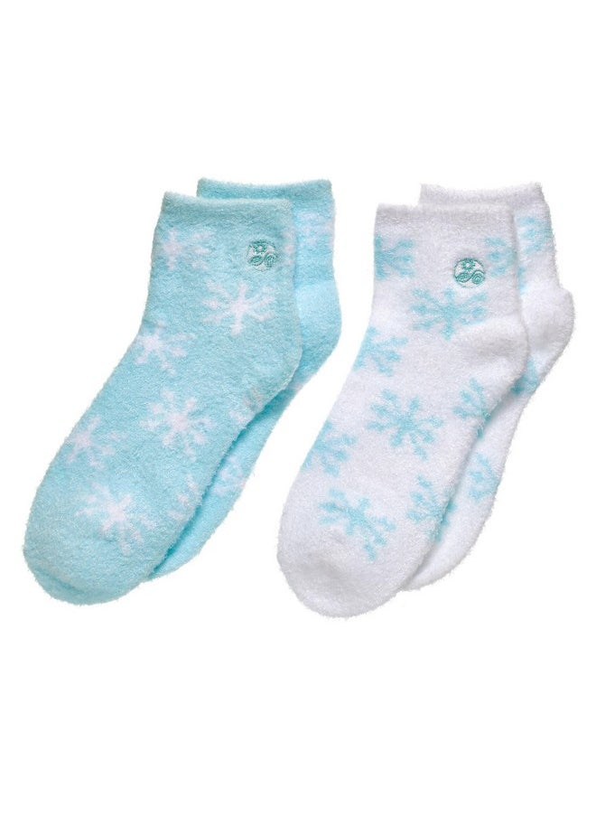 Thera-Soft Aloe/Vitamin E Moisturizing Socks, Baby Blue/Snowflakes: 2 Pairs