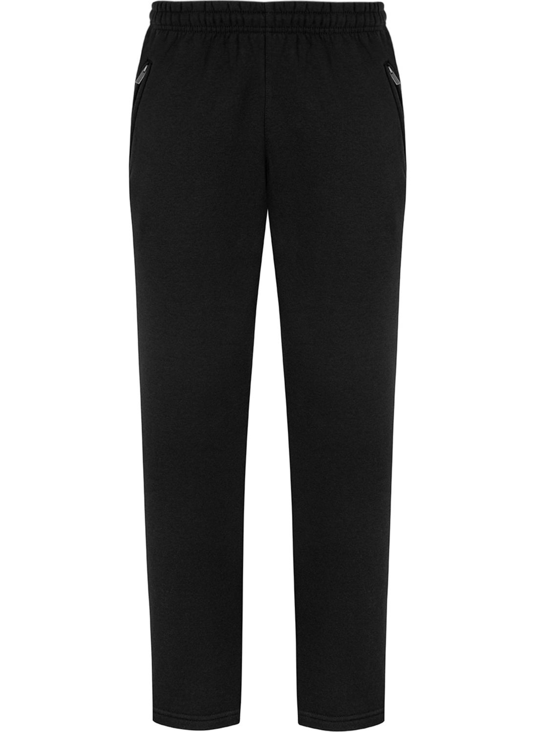 Men's Premium Fabric Triple Thread Raised 3 Pocket Sweatpants Rea-02 Black