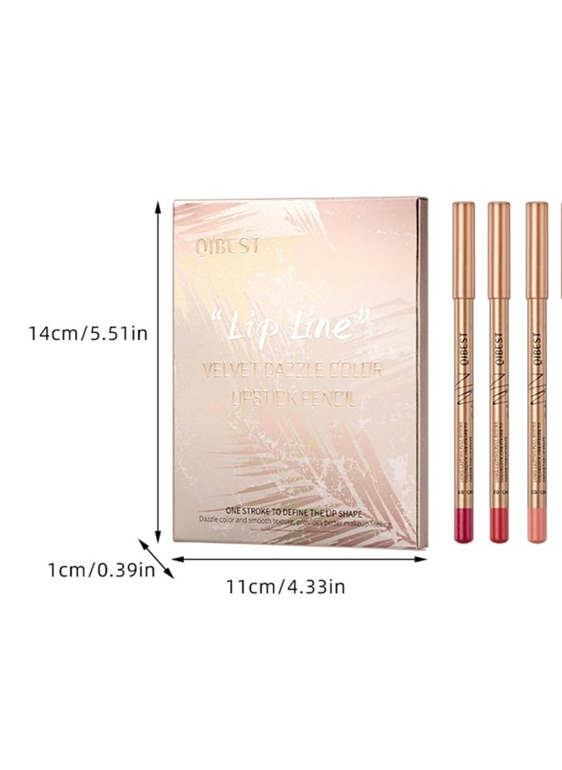 12Pcs Lip Line Velvet Dazzle Color Lipstick Pencil Matte Lipstick Lip Liner Pencil Set Smooth and Long Lasting Makeup Lippie Pencil Creamy Lips Liner High Pigmented Natural Makeup Matte Lipstick Plumping Lips Pencil Lip Liner Set