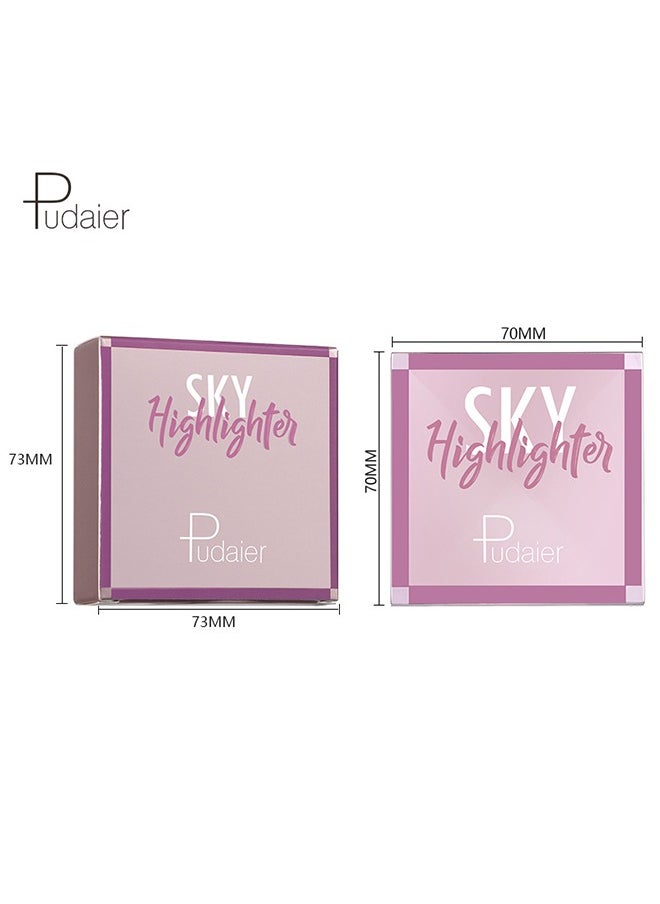 Sky Highlighter, Powder Shimmering Glitter Long Lasting Waterproof Contouring Smooth Silk Fine Natural Illuminator for Nose Eye Face Body to Brighten Skin  8G #02