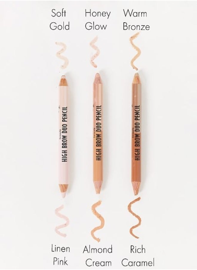 Benefit High Brow Dual Ended Highlighting Eyebrow Pencil Medium - Almond Cream (Matte End) Honey Glow 1.2 g