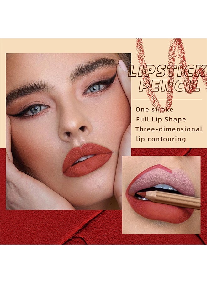 Lip Line Velvet Dazzle Color Lipsyick Pencil，12 Colors  Lip Line Pencil， Matte Waterproof Long Lasting Lipstick Lip Contour Makeup Lip Liner Set Full Color One Stroke Define Lip Liner12Pcs Lip Liner Set